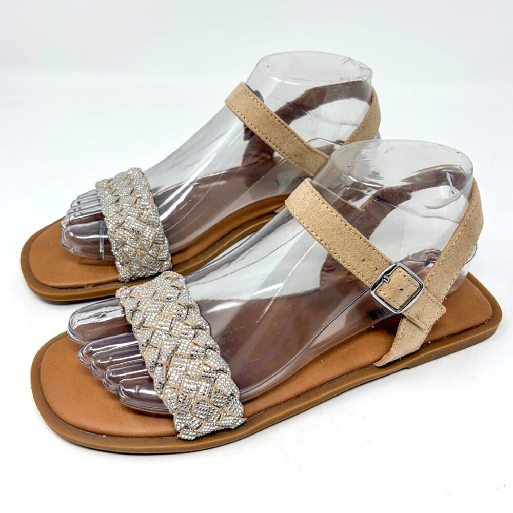 NEW Steve Madden Girl's Jnoahh Rhinestone Strappy Sandals, Size 5, MSRP $60